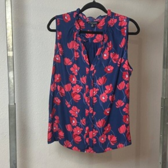 NEW 41 Hawthorn XLPPoppy Navy/Red blouse, sleeveless NWOT - Picture 1 of 3